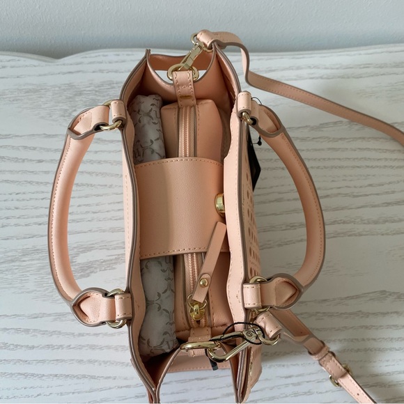 Nanette Lepore NWT Erika Convertible Perforated Satchel in Peach Parfait - Picture 10 of 12